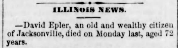 David Epler death 1877